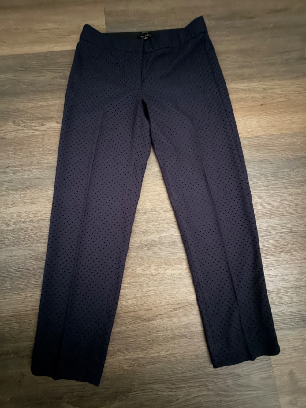 Talbots Hampshire navy blue polkadot pants size 6